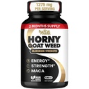 Horny Goat Weed 1275 mg MAX Strength w/Maca (2 Month Supply) - Energy & Performance Complex for Men and Women | 120 Vegan Capsules