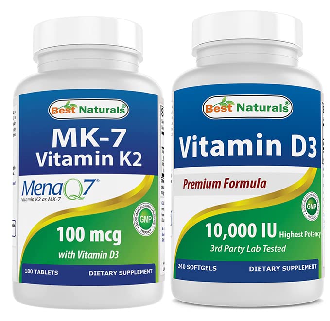 Best Naturals Βιταμίνη K2 (MK7) με D3 & Βιταμίνη D3 10000 I