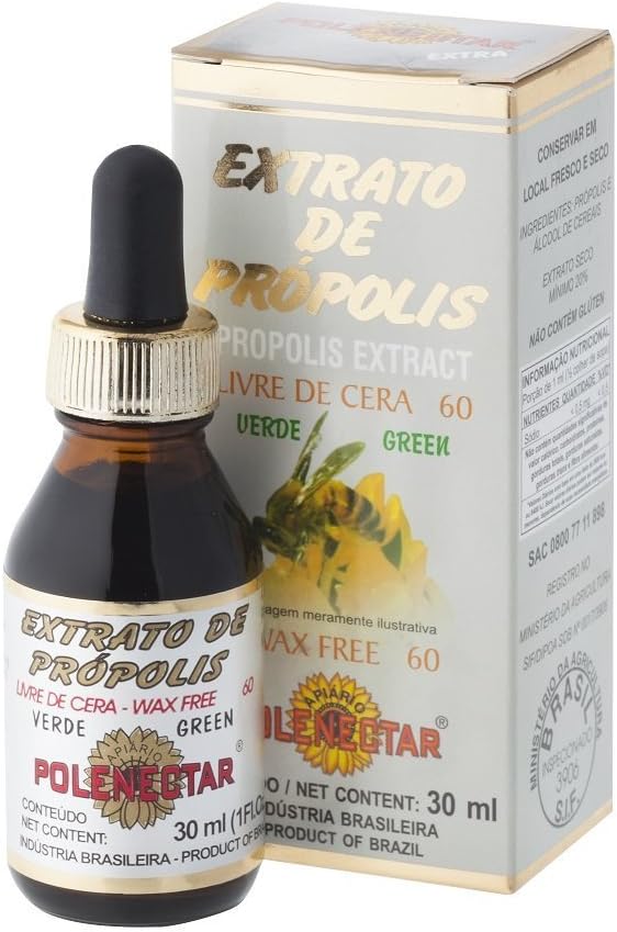 Brazil Imported Premium Bee Propolis Extract Wax Free 60 (30ml) 4 Packs