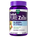 ZzzQuil PURE Zzzs De-Stress 2mg Μελατονίνη Gummies,, Βοηθήματα ύπνου για ενήλικες, Ashwagandha για υποστήριξη στρες, 60 Gummies