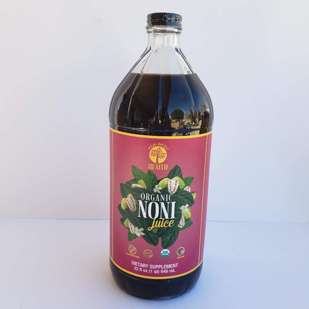 Organic Only NONI 100% καθαρό χυμό φρούτων 32oz (1qt) μπουκάλι GLASS - Φλαβανόλη, Ορυκτή & Βιταμίνη πλούσια 30g ολόκληρο Noni σούπερφρουτ ανά 1oz - χωρίς γλουτένη