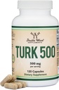 Turkesterone Supplement 500mg, 120 κάψουλες (Ajuga Turkestanica Extract Std. to 10% Turkesterone) Παρόμοια με την εκδυστερόνη για την υποστήριξη της υγείας των ανδρών (Κατασκευασμένη και δοκιμαστεί στις ΗΠΑ) από Double Wood