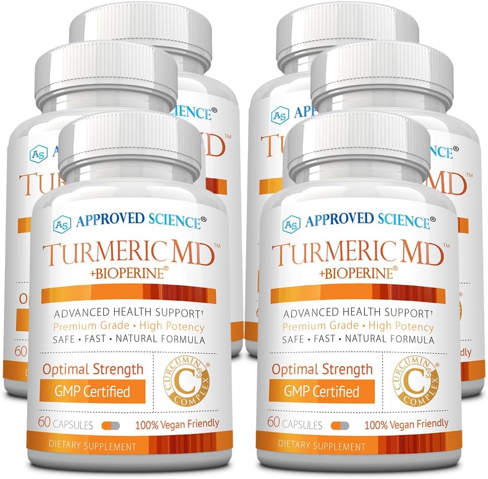 Εγκεκριμένη επιστήμη Turmeric MD - με BioPerine & 95% Standardized Turmeric Curcuminoids - 360 κάψουλες (6 Μήνας Προμήθεια)