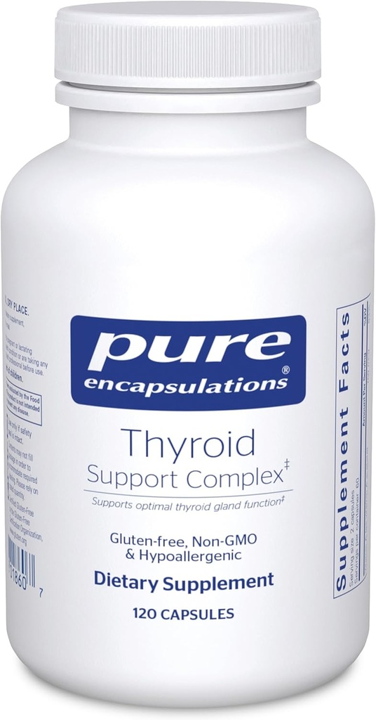 Pure Encapsulations Thyroid Support Complex - Υποστηρίζει Thyroid Υγεία* - Αντιοξειδωτική Έγχυση - με Ashwagandha & Iodine - Μη ΓΤΟ & Χορτοφαγικά - 120 Κάψουλες