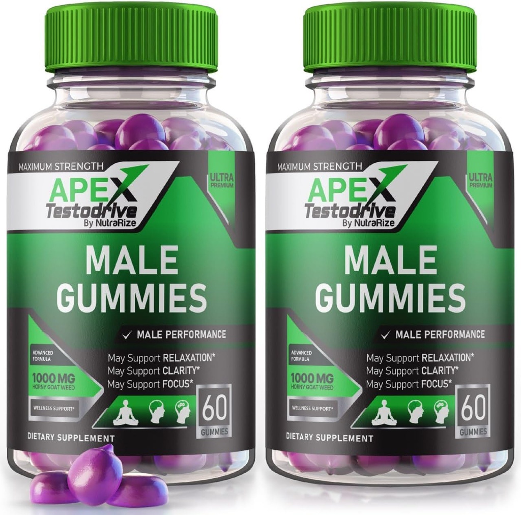 (2 Pack) Apex Testodrive, Apex Testodrive Συμπλήρωμα διατροφής για τους άνδρες, Apex Testodrive Won All-Φυσική Φόρμουλα για τη συνολική ευεξία και την κορυφαία απόδοση, Apex Testo Drive Gomitas αναθεώρηση (120 Gummies)