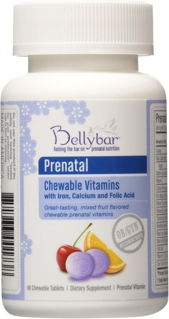 Prenatal Chewable Vitamin by Bellybar 60 tabs