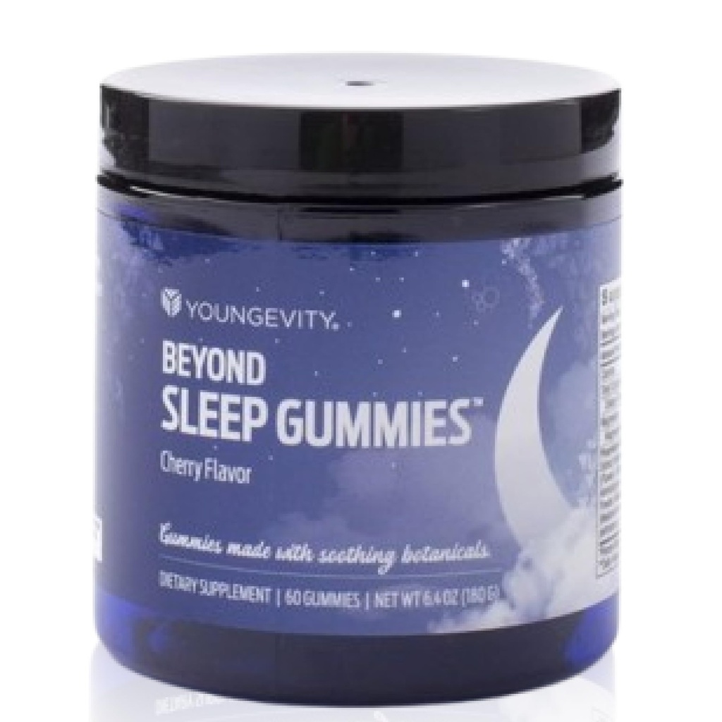 Youngevity Beyond Sleep Gummies – Μελατονίνη, GABA, L-Tryptophan, Χαμομήλι – Υποστηρίζει τον Ξεκούραστο Ύπνο και την Χαλάρωση – Ταρτ Κεράσι Γεύση – 60 Vegan, Gummies Χωρίς ζάχαρη