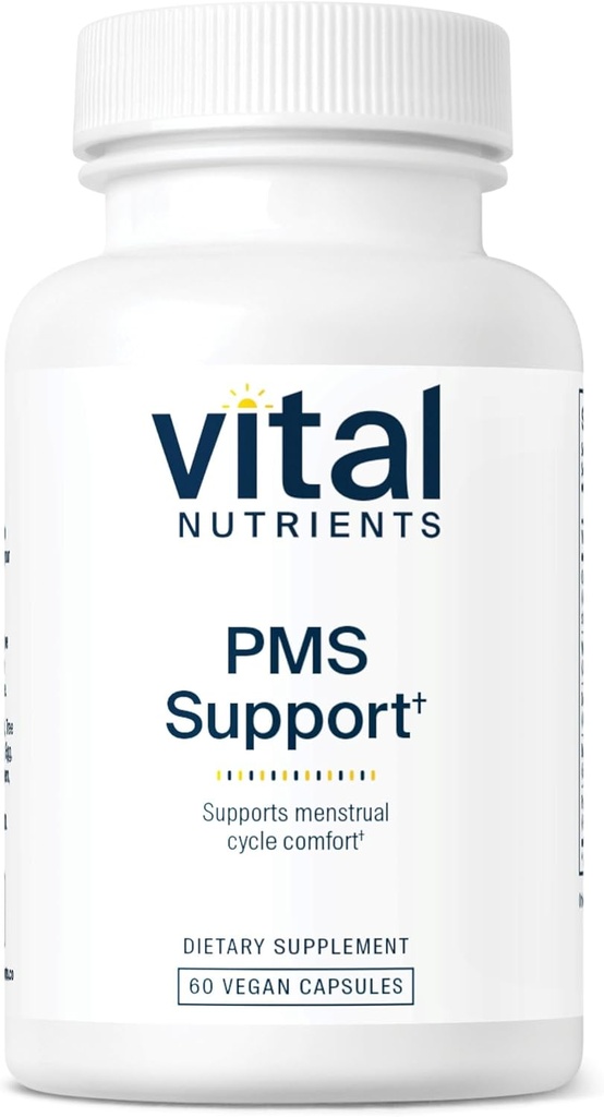 Vital Nutrients PMS Support - Vitex Berry & Passionflower Extract για Προεμμηνορρυκτική Υποστήριξη & Ισορροπία ορμονών* - Βιταμίνη Β6 PMS Συμπληρώματα - Γλουτένη, Γαλακτοκομικά, Χωρίς Σόγια - Μη ΓΤΟ - 60 Κάψουλες
