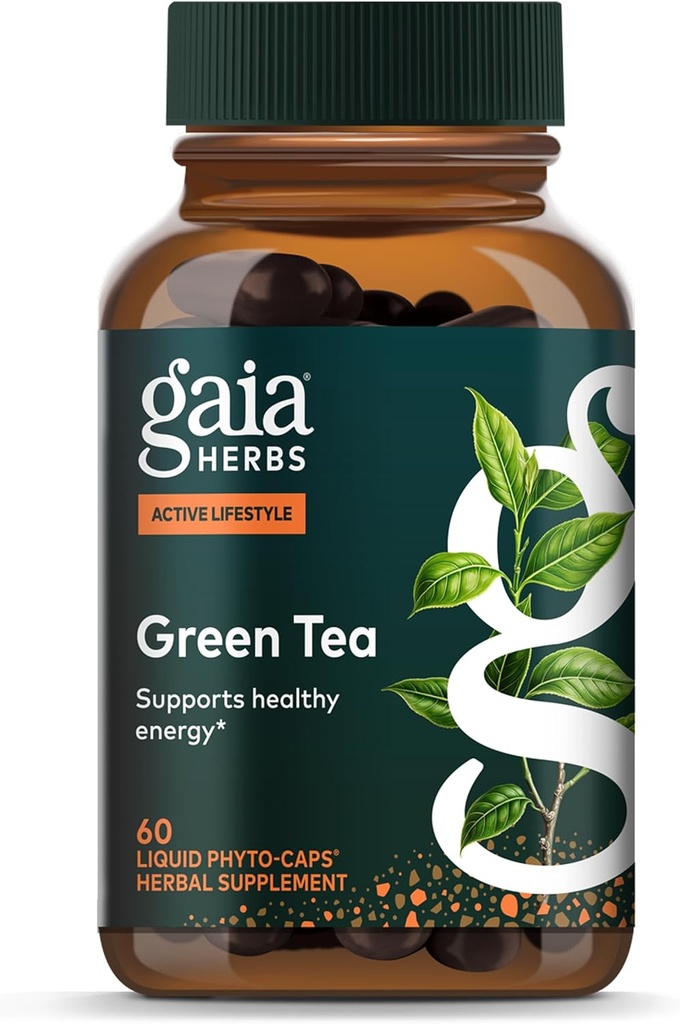 Gaia Herbs Green Tea - Helps Maintain Healthy Weight and Energy Levels* - with Organic Green Tea Leaf and Extract - 60 Vegan Liquid Phyto-Capsules (15-Day Supply)