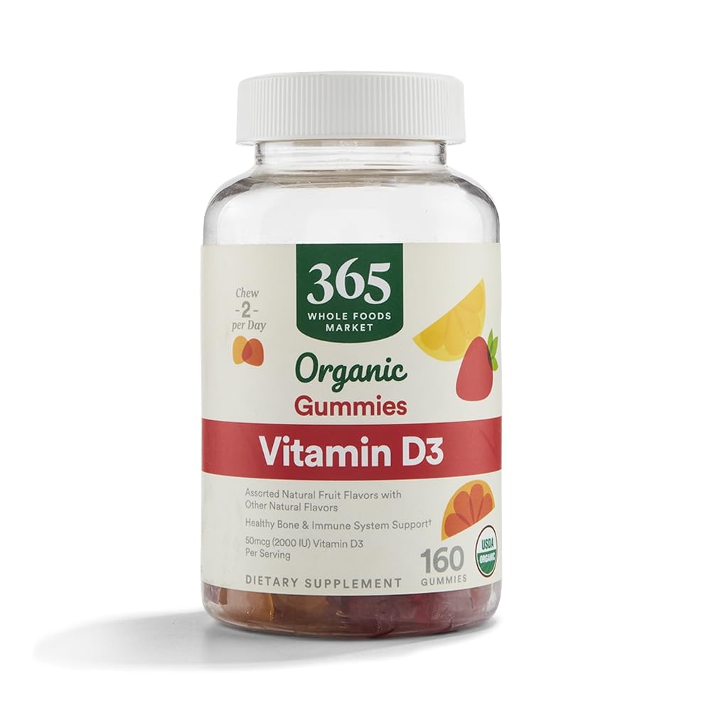 365 από το Whole Foods Market, Βιολογική Βιταμίνη D3 Gummy, 160 Count
