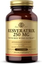 Solgar Resveratrol 250 mg με εκχύλισμα κόκκινου κρασιού - 60 Softgels - Αντιοξειδωτική υποστήριξη - Μη ΓΤΟ, Χωρίς γλουτένη, Χωρίς γαλακτοκομικά - 60 Σερβιέτες