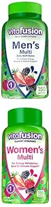 Bundle of vitafusion Adult Gummy Vitamins for Men, Berry Flavored Daily Multivitamins for Men , 75 Day Supply, 150 Count + Vitafusion Womens Multivitamin Gummies, 75 Days Supply, 150 Count