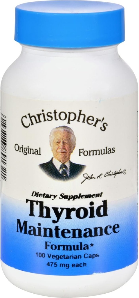 Συντήρηση Θυρεοειδούς του Christopher - 485 mg - 100 Καψάκια Χορτοφάγου