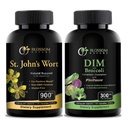 St Johns Wort 900mg-Mood Συμπληρώματα Υποστήριξης-Calm. Συμπλήρωμα DIM 300mg με Broccoli 200mg BioPerine 10mg-Hormone και οιστρογόνων ισορροπία για γυναίκες & άνδρες.120 κάψουλες λαχανικών (2 ΜΗΝΕΣ ΔΙΑΘΕΣΗ)