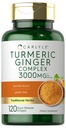 Carlyle Turmeric and Ginger Supplement | 120 Softgel Capsules | Turmeric Curcumin Complex | with Black Pepper Extract | Non-GMO, Gluten Free