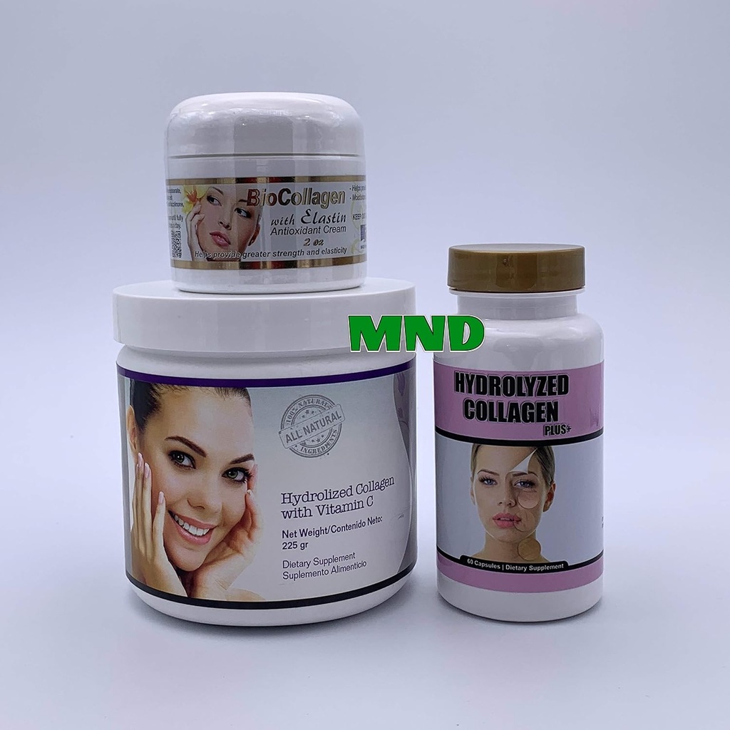 BIO HYDROLIZED κολλαγόνο συν βιταμίνη C σκόνη υγιή χάπια μαλλιών Elastin Cream