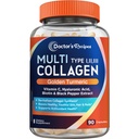 Συνταγές Doctor's Multi Collagen Peptides με Golden Turmeric, Vitamin C, Biotin, Hyaluronic Acid & Black Pepper, Collagen Συμπληρώματα για το δέρμα, τα μαλλιά, τα νύχια, Collagen για γυναίκες και άνδρες, 90 Caps