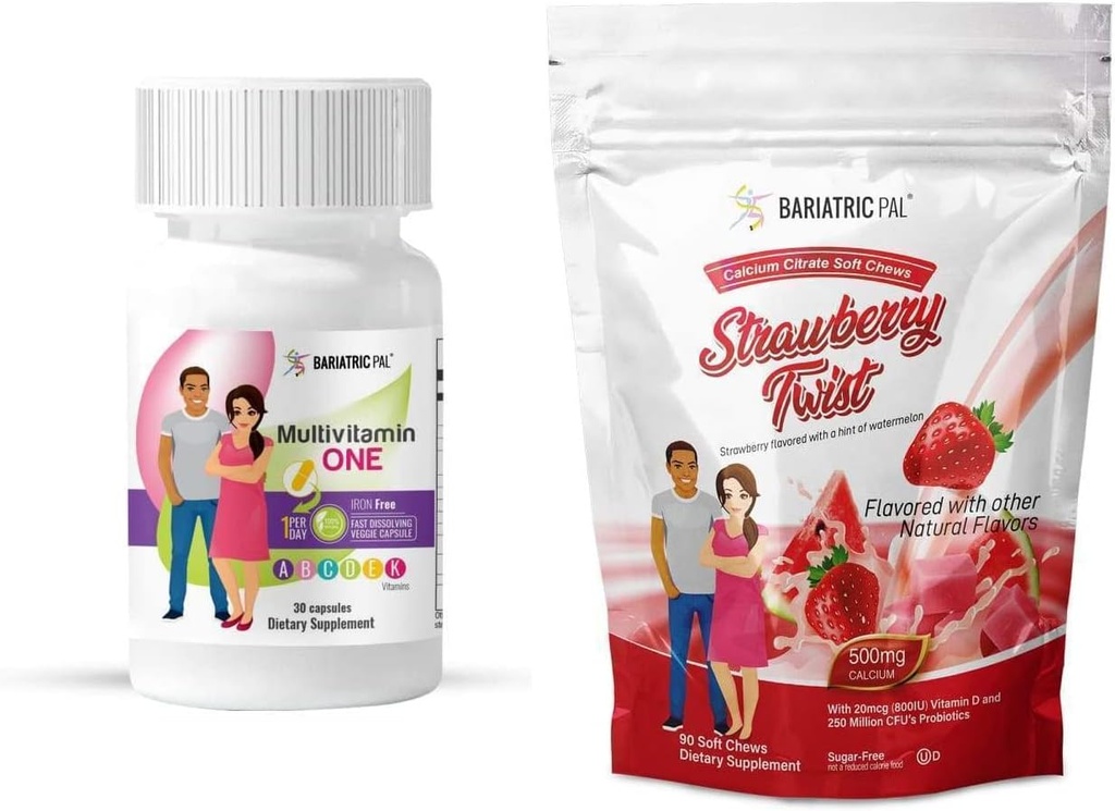 BariatricPal Duodenal Switch Complete 30-Day Supply Vitamin Pack (Δωρεάν από Iron Κάψουλα Ασβέστιο Κιτρικό Μαλακό Μάσημα με Προβιοτικά - Strawberry Twist)