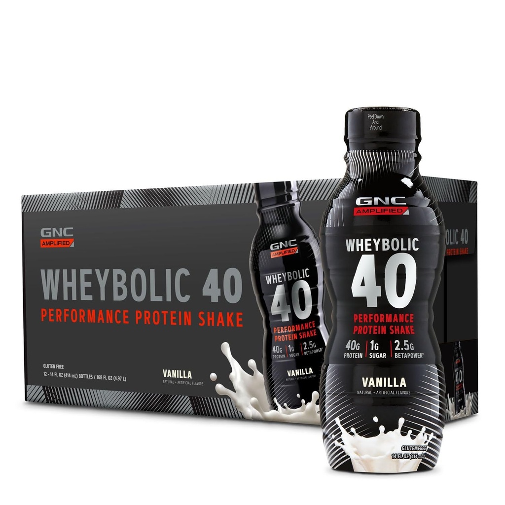 GNC AMP Weybolic 40 - Βανίλια - 14oz. (12 μπουκάλια)