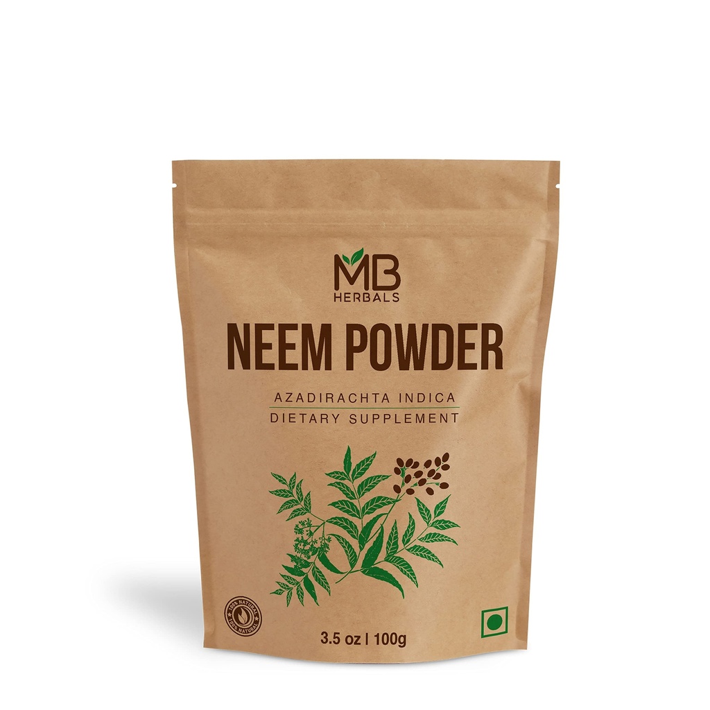 MB Herbals Pure Neem Leaf Powder 100 Gram / 3.5 oz 