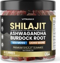 Organic Shilajit Gummies, Sea Moss, Ashwagandha, 105+ Trace Minerals – Organic Burdock Root & Lions Mane Mushroom – Καρπούζι - Vegan & Non-GMO – Κατασκευασμένο στις ΗΠΑ – 60ct