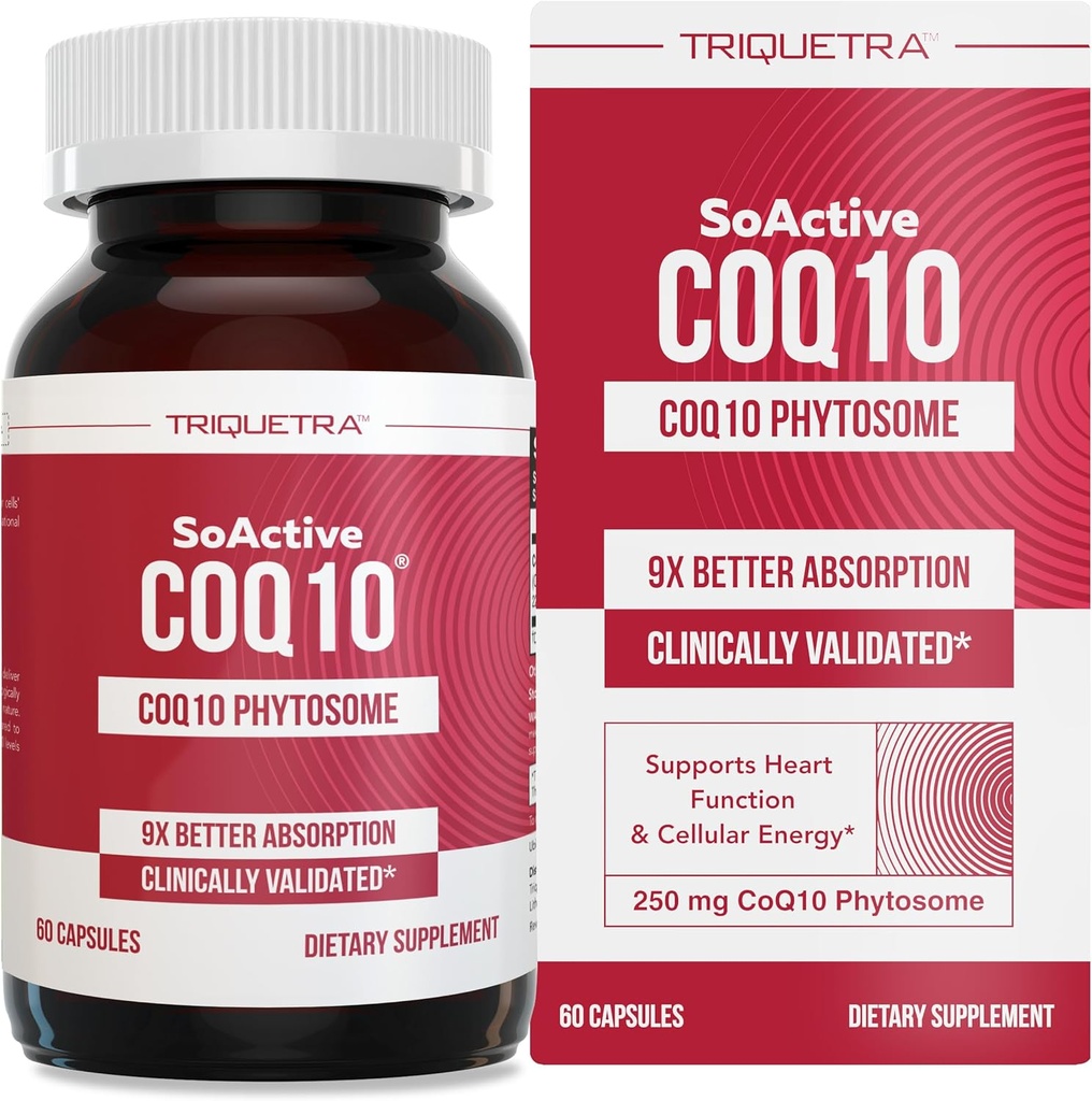 SoActive CoQ10® 250 mg: Φυτοσώματα CoQ10 με έως 9X Υψηλότερη Απορρόφηση - Αποδεδειγμένη Κυτταρική Παράδοση - Υποστηρίζει Κυτταρική Παραγωγή Ενέργειας (60 Κάψουλες)