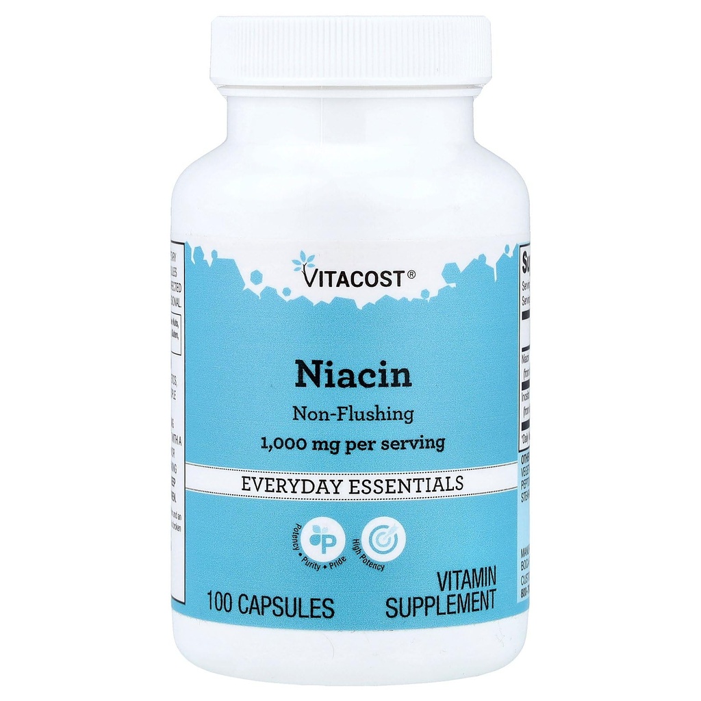 Vitacost Νιασίνη Μη Ερύθημα - 1000 mg ανά Σερβίροντας - 100 Κάψουλες