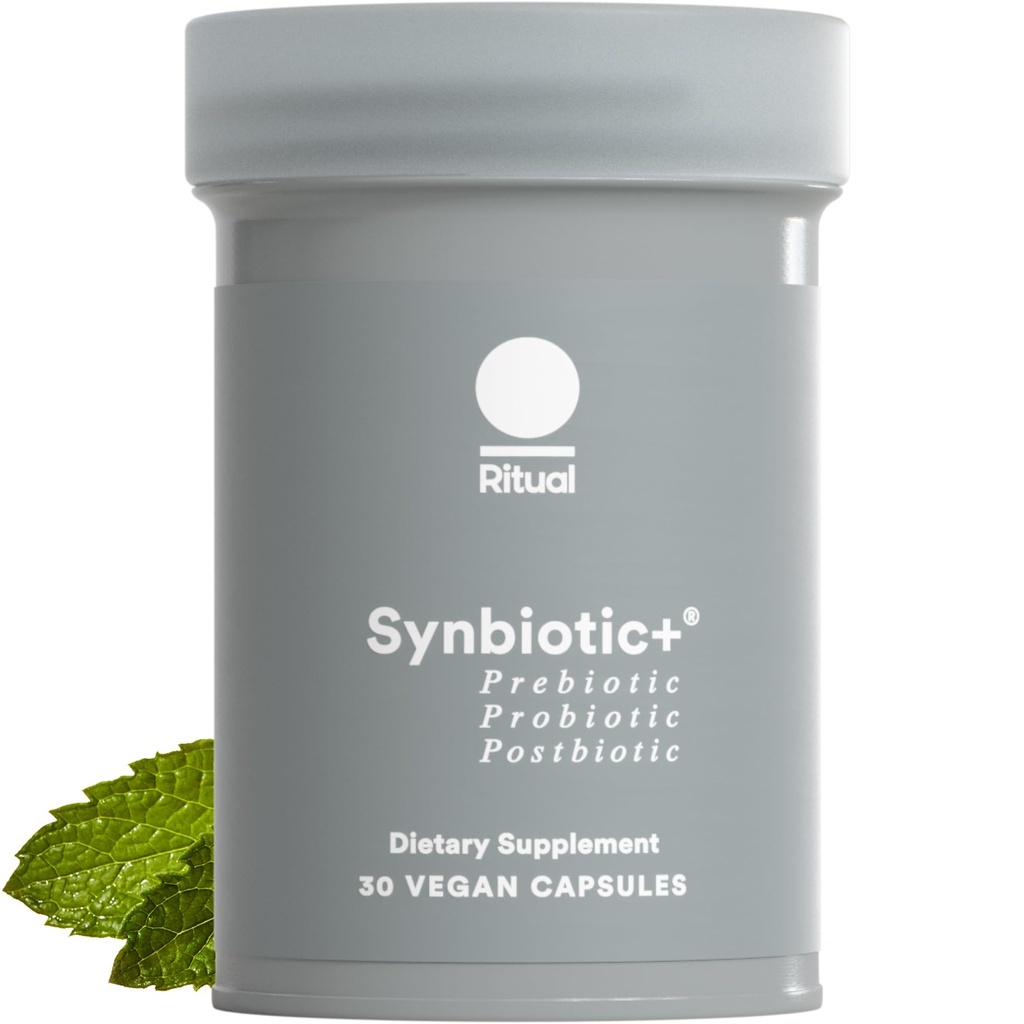 Ritual Synbiotic+ Probiotic, Prebiotic, Postbiotic, 3-in-1 Συμπλήρωμα για την Υγεία των Ούρων και την Πεποίθησή Υποστήριξη, Κανονικότητα, Bloat, Ανοσοποιητικό, Vegan Καθυστερημένη-απελευθερωμένη Καθημερινή Κάψουλα, γυναίκες και άνδρες, 30 ημέρες