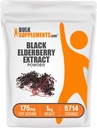 BulkSupplements.com Elderberry Extract Powder - Elderberries Sourced from Black Elderbrry, Immune Support Supplement - Gluten Free - 175mg per Serving, 1kg (2.2 lbs) (Pack of 1)
