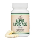 Alpha Lipoic Acid 600mg per Serving, 60 Capsules (Third Party Tested, Non-GMO, Gluten Free, Vegan Safe) Cellular Energy Support (ALA Supplement) by Double Wood