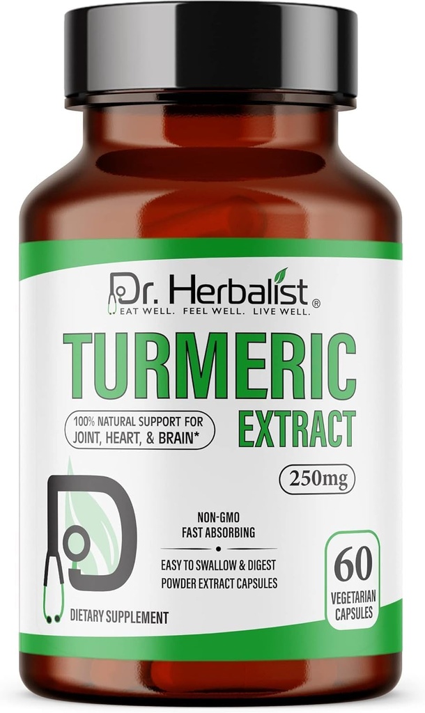 Dr. HERBALIST Turmeric Curcumin Extract 250mg – 60 Vegan Κάψουλες 