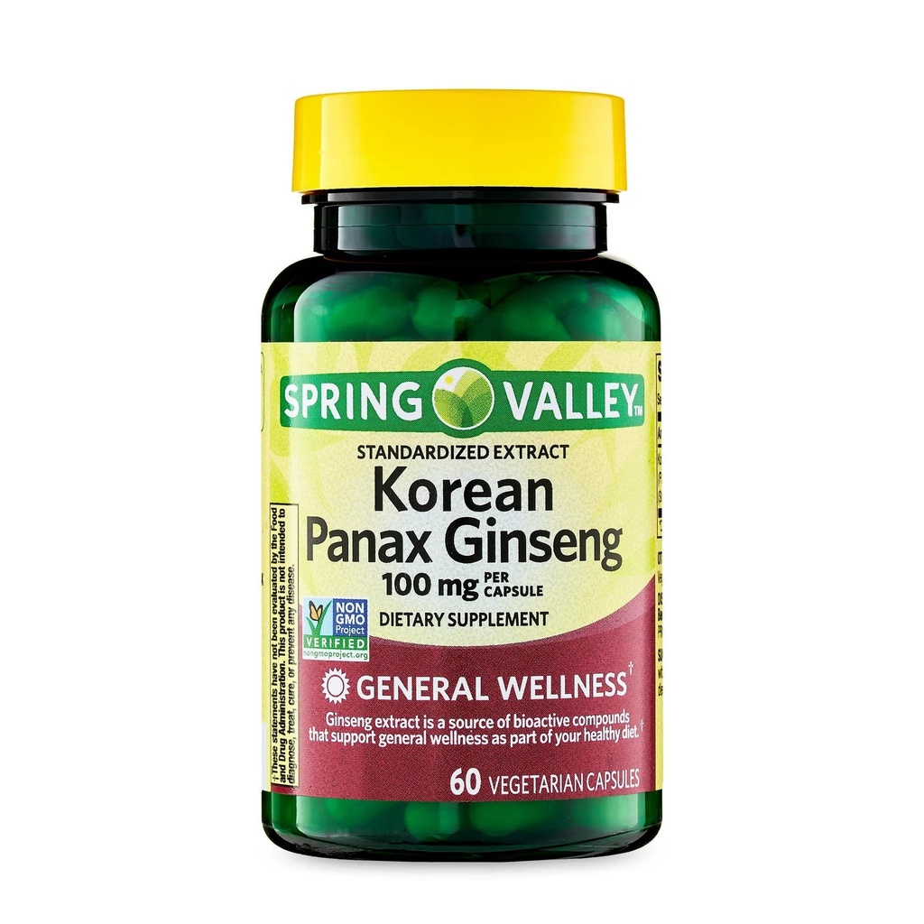 Σύγκλιση Κορεάτικες κάψουλες Panax Ginseng, 100 mg, 60 Count