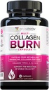 Multi Collagen Burn: Hydrolyzed Protein Peptides Multi-Type με Υαλουρονικό Οξύ, Βιταμίνη C, SOD B λακκάκια, Τύποι I, II, III, V και X, Caffeine-Free (Άγευστες κάψουλες)
