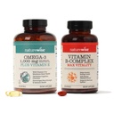 NatureWise 1000mg Omega 3 600mg EPA 400mg DHA με Βιταμίνη E 180ct & Βιταμίνη B Complex για γυναίκες και άνδρες 150 Softgels[5-Month Supply]