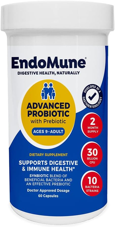 Endomune Adult Multi-Strain Probiotic συμπλήρωμα με προβιοτικό - 10 Strains, 30 Billion CFU - Physician Formulated (60-Count)