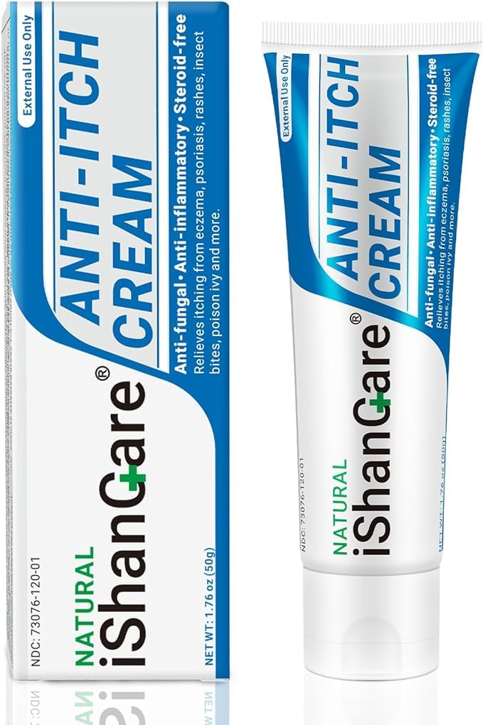 Ihancare Anti Itch Καταπραϋντική Κρέμα Extra Strength Skin Itch Relief Aintment, for Full Body Icing Προκαλείται από Εποχικές Αλλαγές, Δερματίτιδα, Έκζεμα, Εξάνθημα, Ψωρίαση, Κυψέλες, Μπιτ, Δηλητηριώδης Κισσός, 1,76 oz