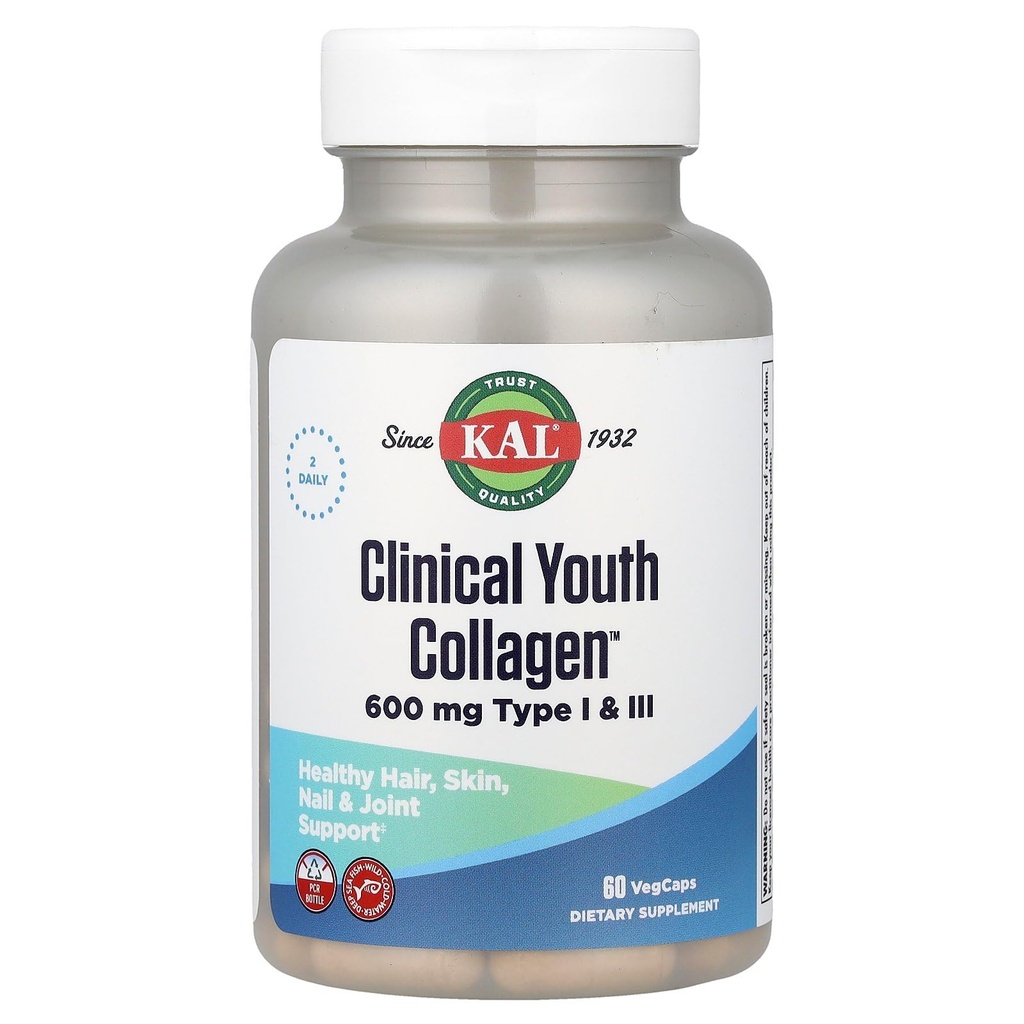 Kal 600 Mg Clinical Youth Collagen Type I & Iii, 60 Count