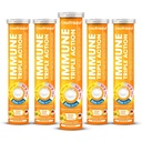 nutrazul Immune Triple Action Effervescent Tablets with Vitamin C 1000mg, Vitamin D, Zinc, Support Daily Routine, Gluten-Free, Sugar-Free, Lactose-Free, Orange Flavor, 20 Tablets (Pack of 5x20)