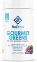 NuEthix Formulations Gourmet Greens Drink Powder Συμπλήρωμα διατροφής με φρούτα και λαχανικά Superfoods και προβιοτικά, μούρο, 30 υπηρεσίες