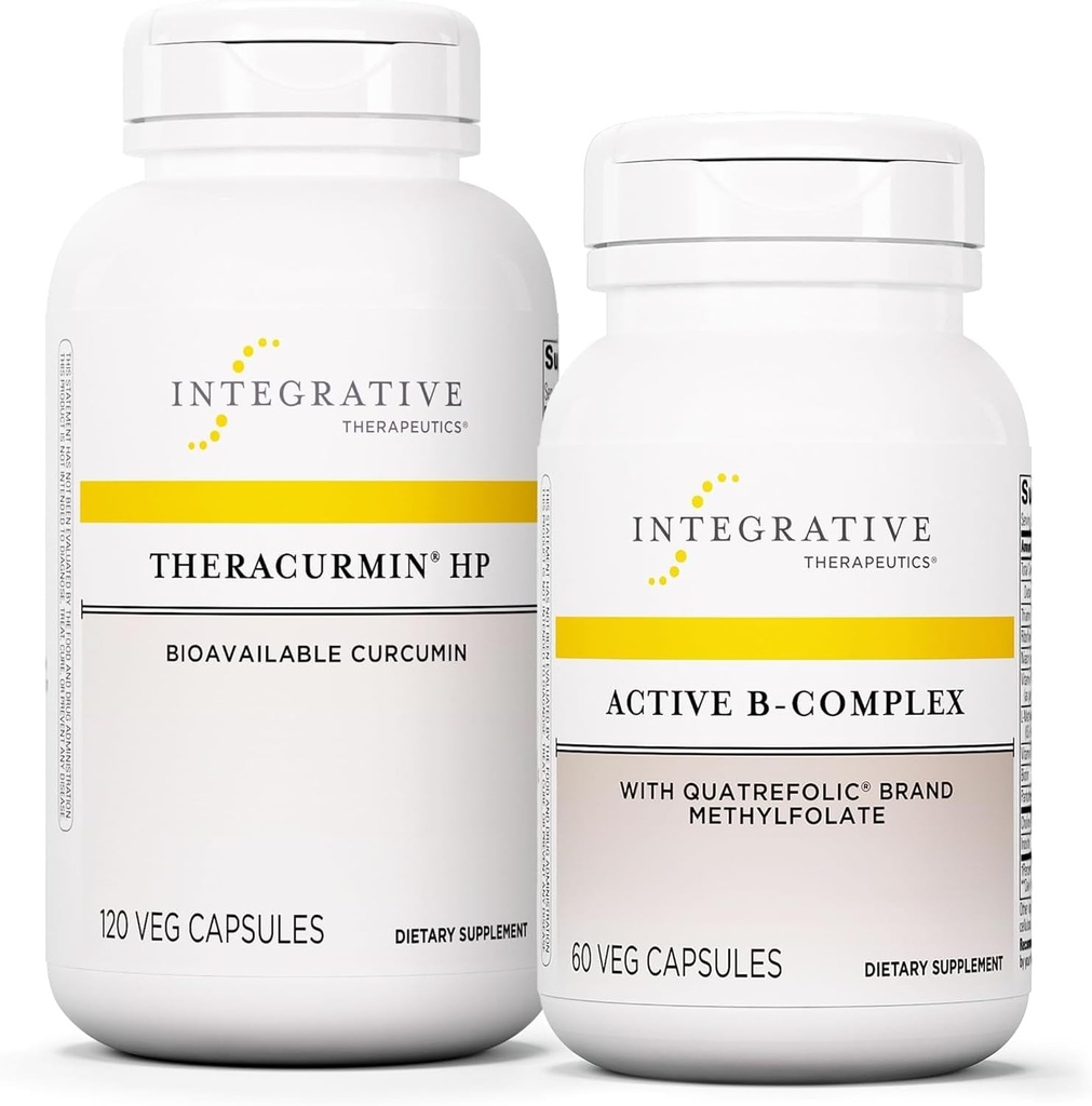 Integrative Θεραπευτική Δέσμη με Ενεργό B-Complex, 60 Κάψουλες & Theracurmin HP, 120 Κάψουλες - Ενεργό B-Complex για την Υποστήριξη του Μεταβολισμού Ενέργειας* - Theracurmin Αυτό είναι 27x More Bioδιαθέσιμο*