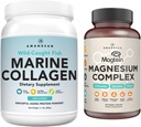 AMANDEAN Premium Magnesium Complex & Marine Collagen Bundle. High-Absorption Magnesium Threonate, Glycinate & Malate. Wild-Caught Hydrolyzed Fish Collagen Protein. Support Quality Sleep, Skin & Mood