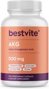 AKG (Alpha Ketoglutaric Acid) 1000mg ανά Σερβίρισμα (240 κάψουλες χορτοφάγων) - Χωρίς στέαρ - Vegan - Non GMO - Χωρίς γλουτένη - AKG συμπλήρωμα