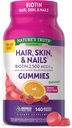 Nature's Truth Hair, Skin, and Nails Gummies | with Biotin | 140 Count | Fruit Flavor | Vegan, Non-GMO and Gluten Free Vitamin for Men and Women