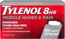 Tylenol 8 ώρες μυϊκοί πόνοι και αλοιφές, 100 ανά φιάλη (3 μπουκάλια)