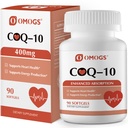 OMOGS CoQ10 400mg Softgels, Συνένζυμο Q10 Συμπληρώματα Υψηλής Απορρόφησης Υποστήριξη Καρδιά Υγεία, Καρδιαγγειακή Υγεία, Ανοσοποιητικό Σύστημα & Κυτταρική Παραγωγή Ενέργειας, Χωρίς Γλουτένη, 90 Softgels