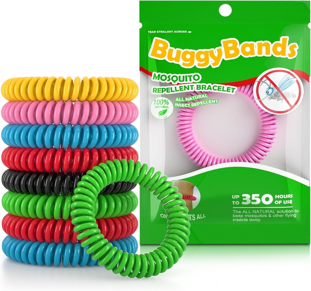 48 Pack Mosquito Repellent Bracelets, Individually Wrapped, DEET Free, Natural and Waterproof Bands
