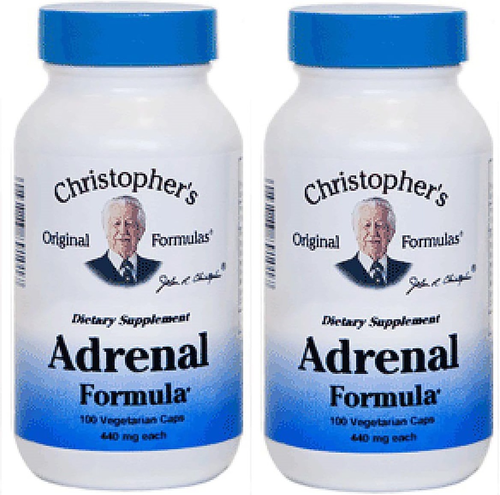 Christopher's Original Formulas Adrenal Formula for Stress Support - Συμπληρώματα υποστήριξης Adrenal - Natural Cortisol Manager - Pack of 2
