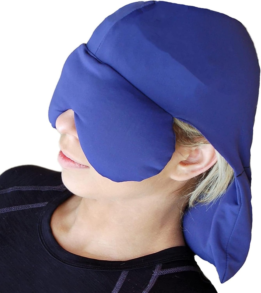 Sinus Pressure & Migraine Headache Relief Cap and Eye Wrap - Deep Penetrating Herbal Ice hat for Hot or Cold Sinus Pain Relief