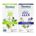 Himalaya Hello Joy with Ashwagandha for Improving Mood and Spirits & Hello ZZZs with Melatonin for Sleep Support, 60 Capsules Each - Bundle