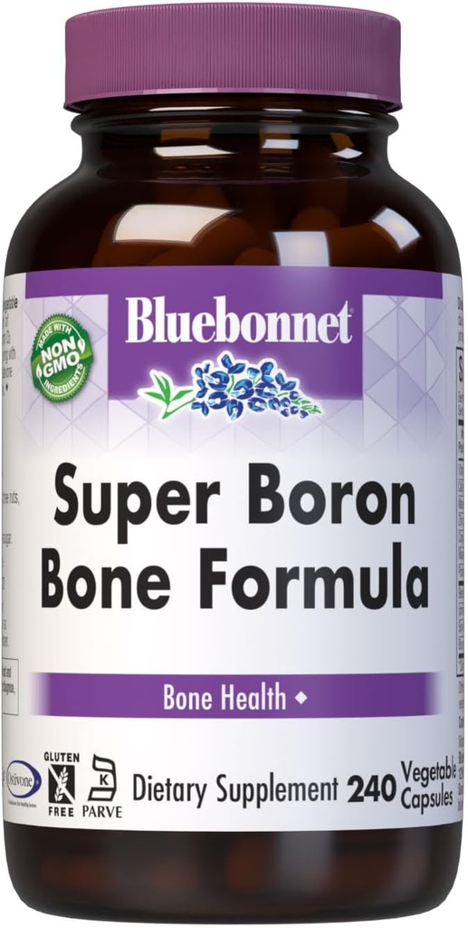 BlueBonnet Super Boron Bone Formula Vegetarian Capsules, 240 Count, White (743715002227)